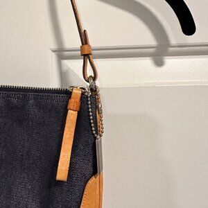 Vintage Coach Blue Denim Leather Handbag